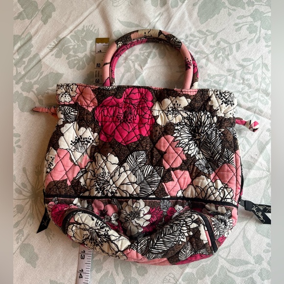 Vera Bradley Retired Mocha Rouge Glenna Small Drawstring Satchel Bag - Picture 4 of 14